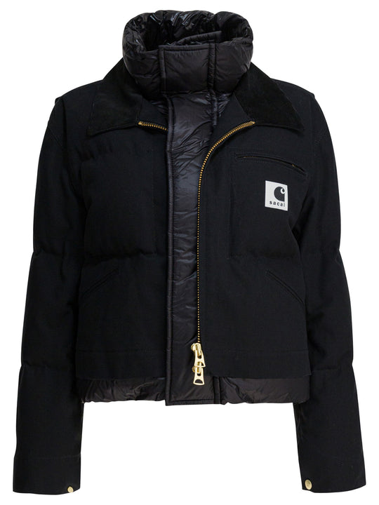 Sacai X Carhartt Wip Duck Puffer Jackets And Coats Black