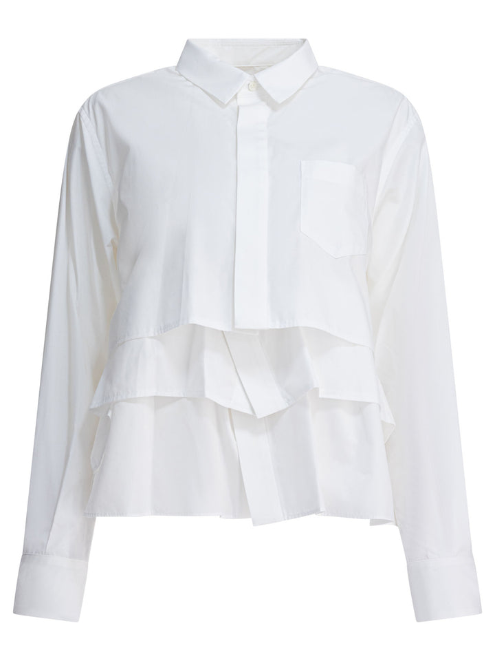 Sacai Cotton Popline Shirt Shirts - White | a7c95b3cd45d0a6e9d412559ed6fd88e0160261d