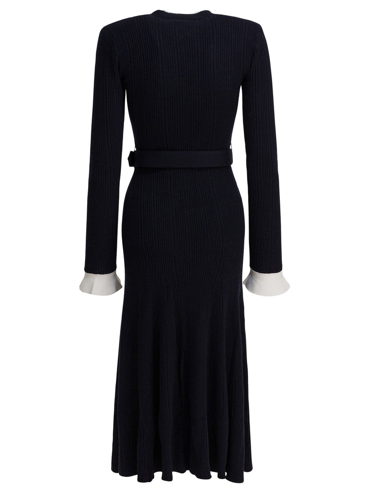 Self-Portrait Viscose Knit Midi Dress Dresses - Blue | 8bf6a849e93fd41dfc0c8aee5edc64e2e7fb5e99
