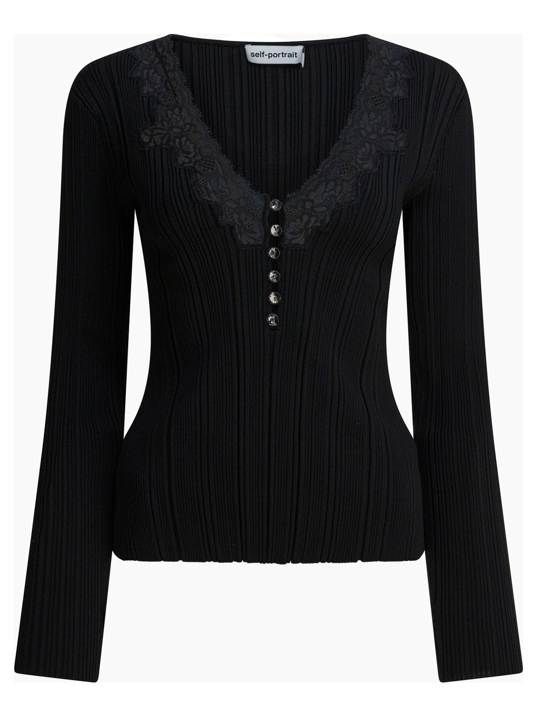 Self-Portrait Top With Lace Tops - Black | 4ca19b5c7f92206a6beb6ff2e280b4a68ac72398