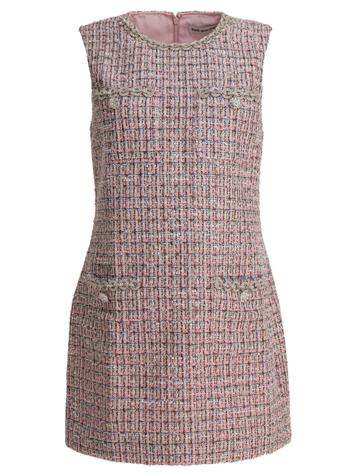 Self-Portrait Short Boucle Dress Dresses - Pink | da05ea9e42a92240deff8f38b44344257c466404
