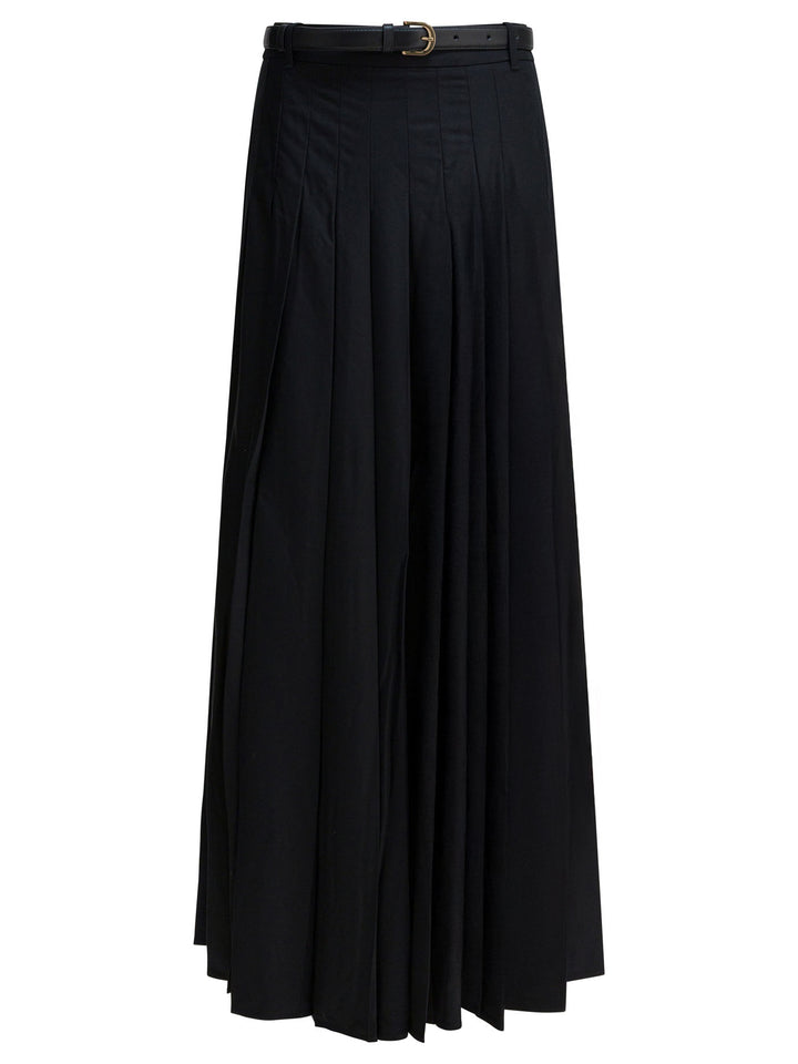 Self-Portrait Long Pleated Skirt Skirts - Black | e733d4408a69b5d5b923a9dcd8a1f848e6b24d53