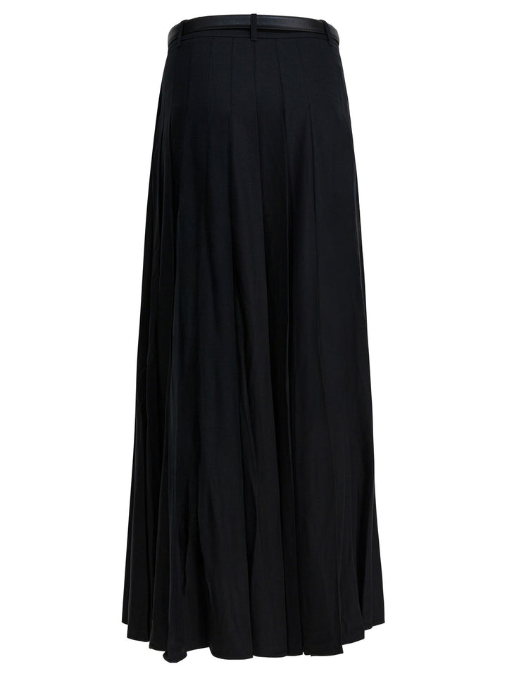 Self-Portrait Long Pleated Skirt Skirts - Black | 397798b1ed54fccff89c8fc72eea599ef190641d
