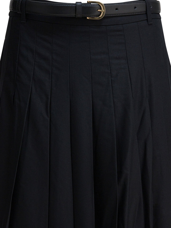 Self-Portrait Long Pleated Skirt Skirts - Black | a8877b158b29a9bcd21a90cf6aac284d54b44616