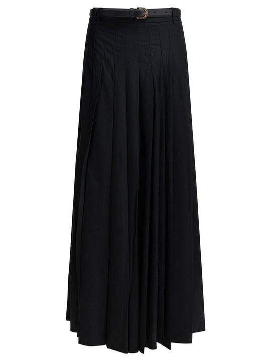 Long Pleated Skirt Skirts Black