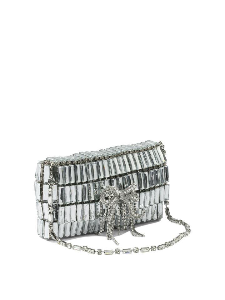Self-Portrait Mini Crossbody Bag With Crystal Bow Crossbody Bags - Silver | b20f54a4176d3020d0c7fc92f356a23de270b98d