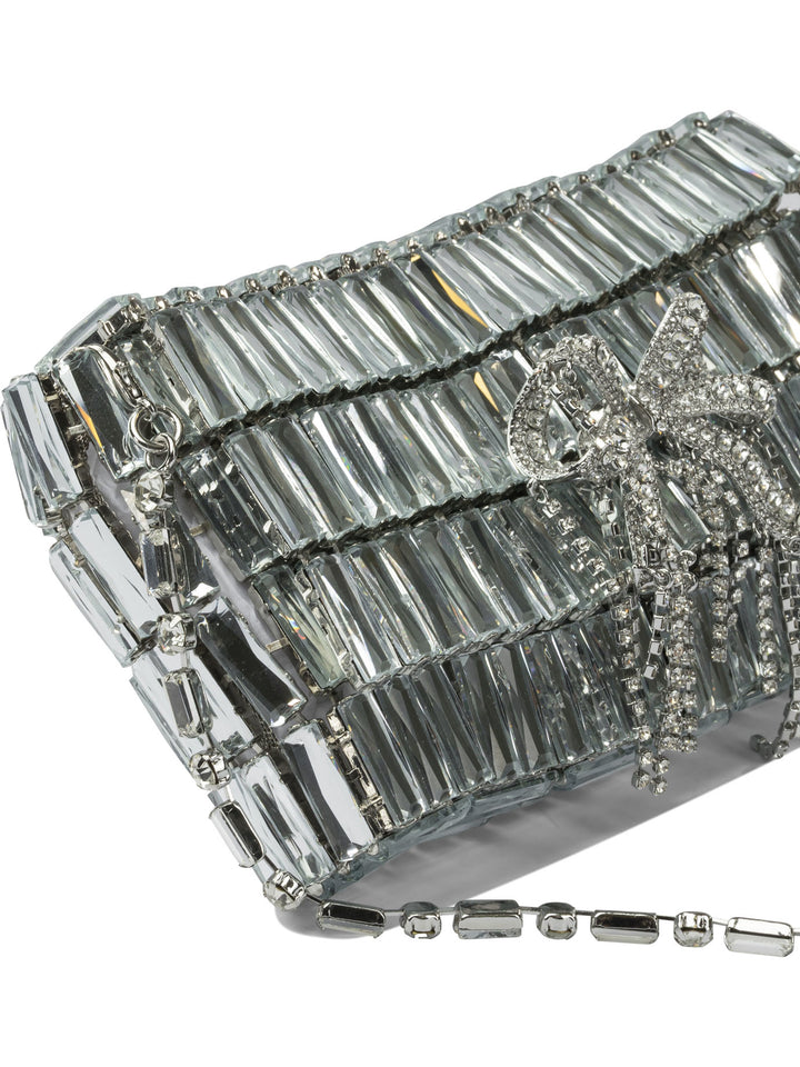 Self-Portrait Mini Crossbody Bag With Crystal Bow Crossbody Bags - Silver | e1b3e6269c3e37a08272e48cad775b5d4e68b862