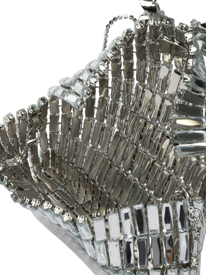 Self-Portrait Mini Crossbody Bag With Crystal Bow Crossbody Bags - Silver | 585ea83aea1e4ebc15fed65804f4163781ada23b