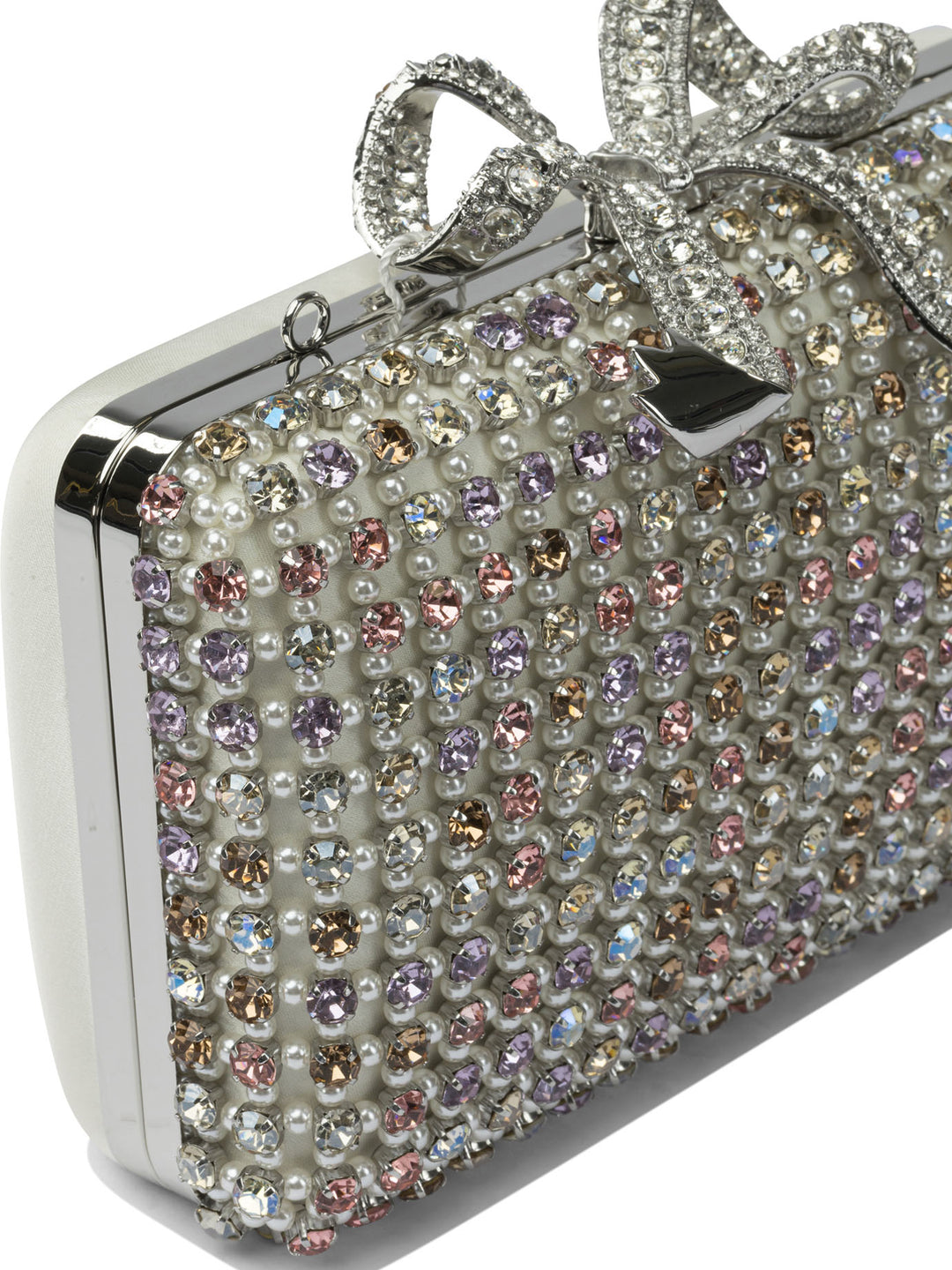 Self-Portrait Mini Multi Crystal Shoulder Bag Crossbody Bags - Silver | 5909476f95637cf36bc012e84a303a08fef2a2f1