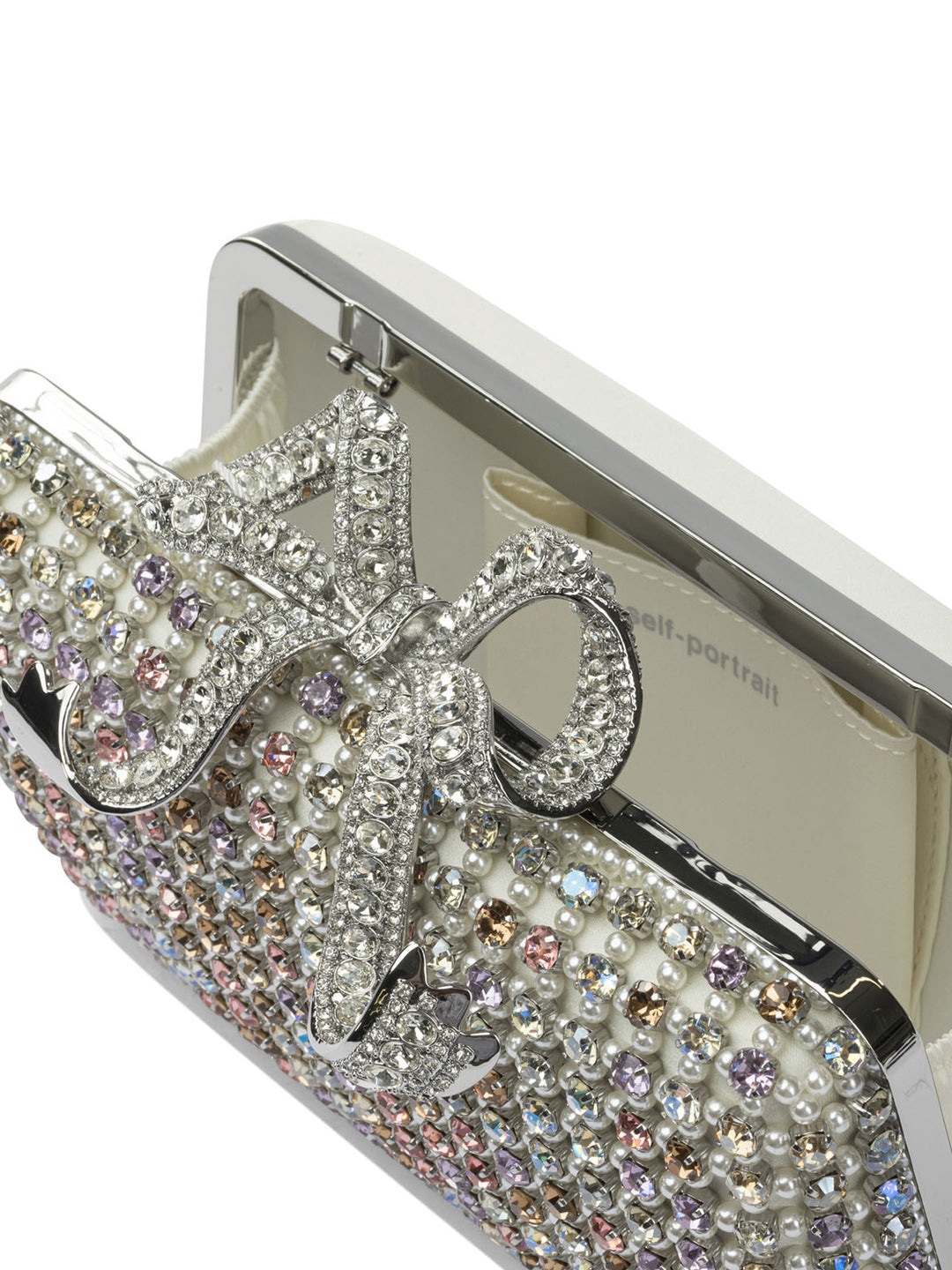Self-Portrait Mini Multi Crystal Shoulder Bag Crossbody Bags - Silver | 1c4297e0eb7a1196791cac9e369b5f0ddb7fe873
