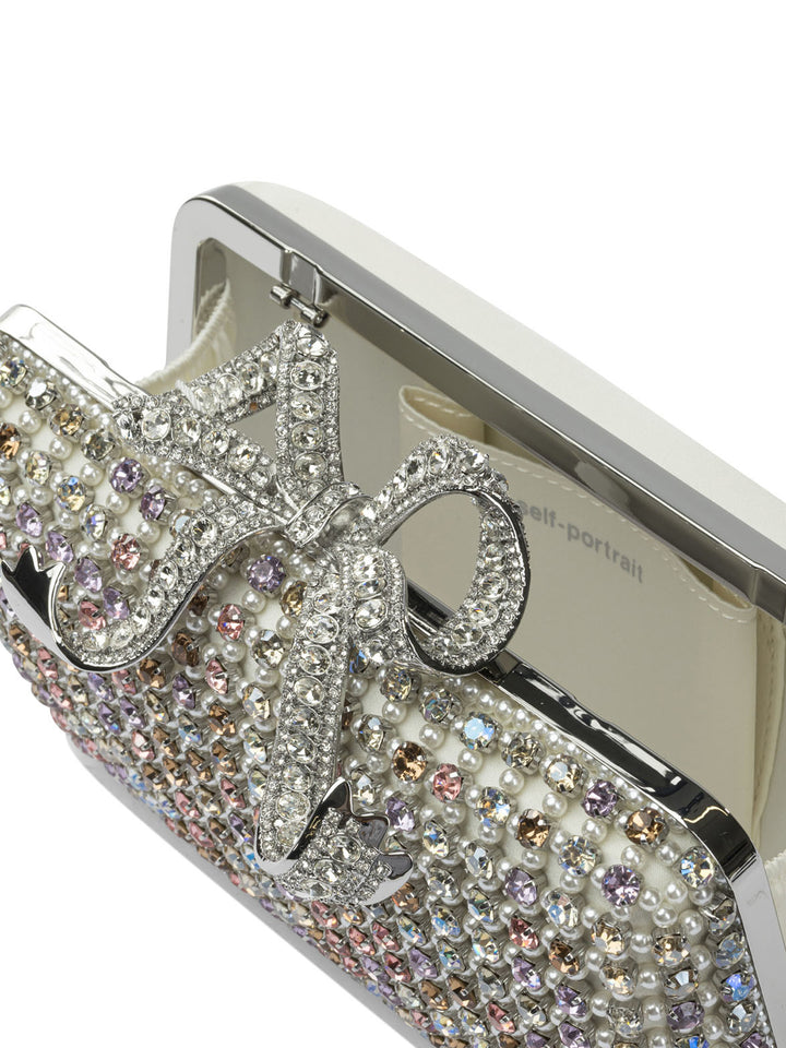 Self-Portrait Mini Multi Crystal Shoulder Bag Crossbody Bags - Silver | 1c4297e0eb7a1196791cac9e369b5f0ddb7fe873