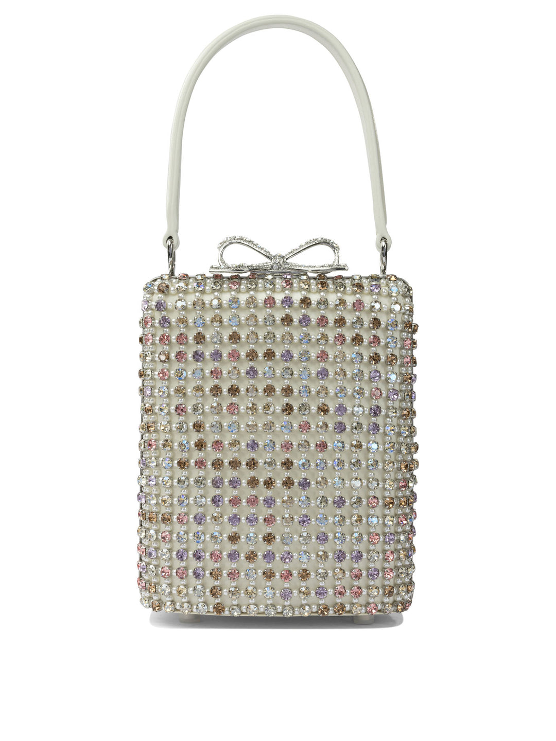 Self-Portrait Mini Multi Crystal Handbag Handbags - Silver | 638b7b63b2df2546b307420076f21899701a024f