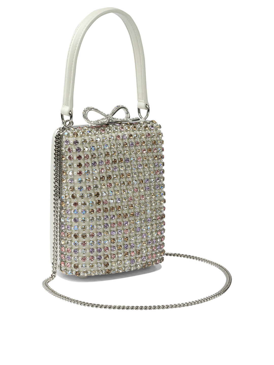 Self-Portrait Mini Multi Crystal Handbag Handbags - Silver | 7d42d8df6d7ade9fca9f8f8a43f20544cb85d83e