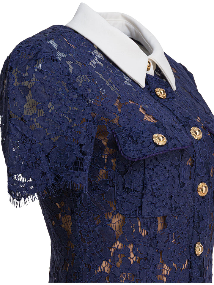 Self-Portrait Lace Shirt Dress Dresses - Blue | 97c9fd913cb0e70d9c8d08002a9d0e36e67b102c