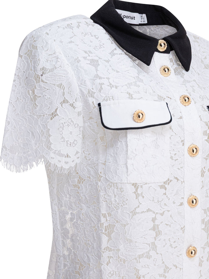 Self-Portrait Lace Shirt Shirts - White | 0512f98254460aecfde68560e69e92919f9a5832