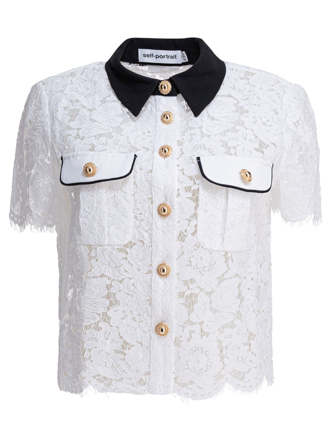 Self-Portrait Lace Shirt Shirts - White | d741e8a6cd897fb432b75eb47e82317368e424f1