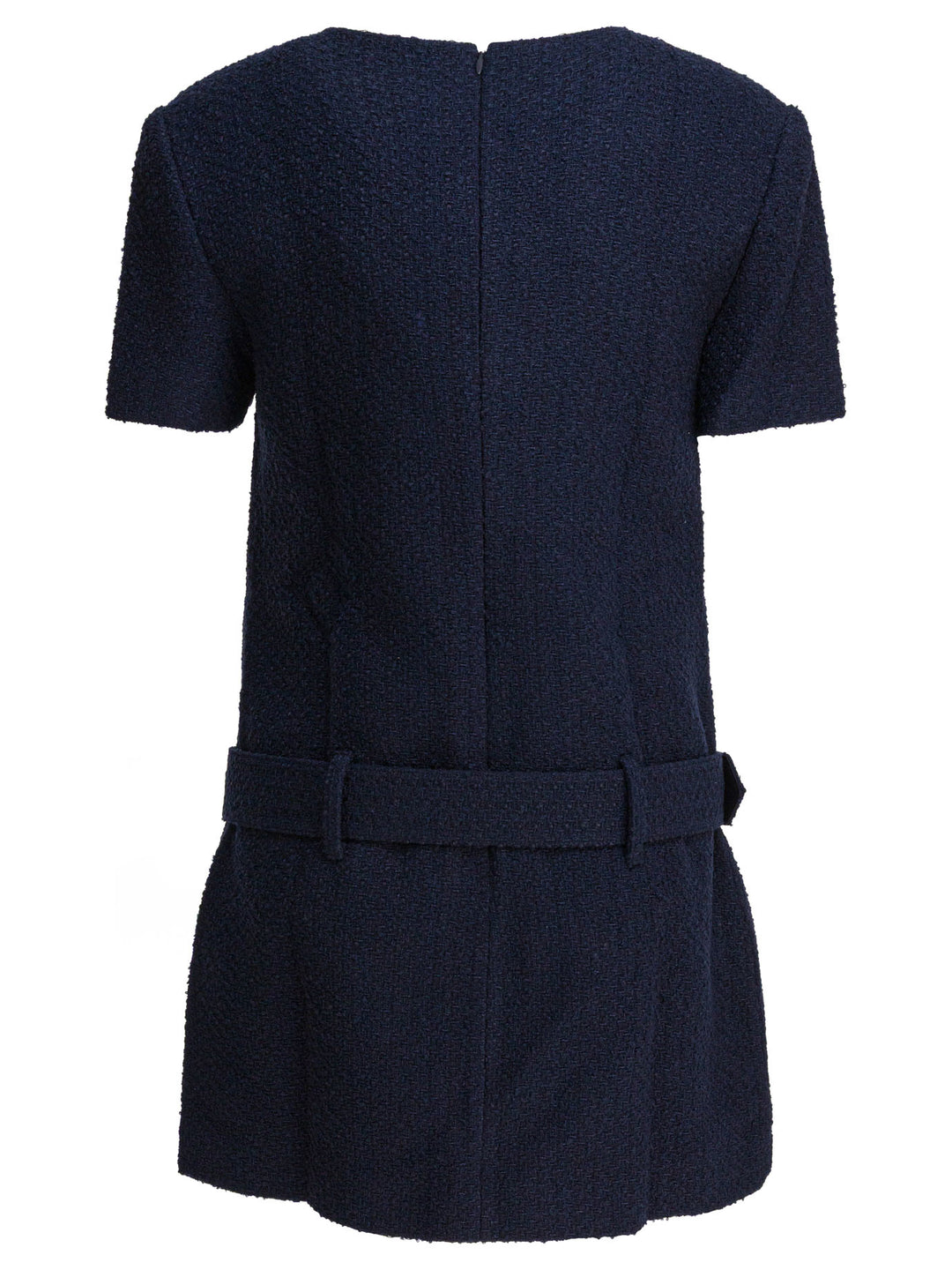 self-portrait Blue Bouclé Mini Dress self-portrait Blue Bouclé Mini Dress