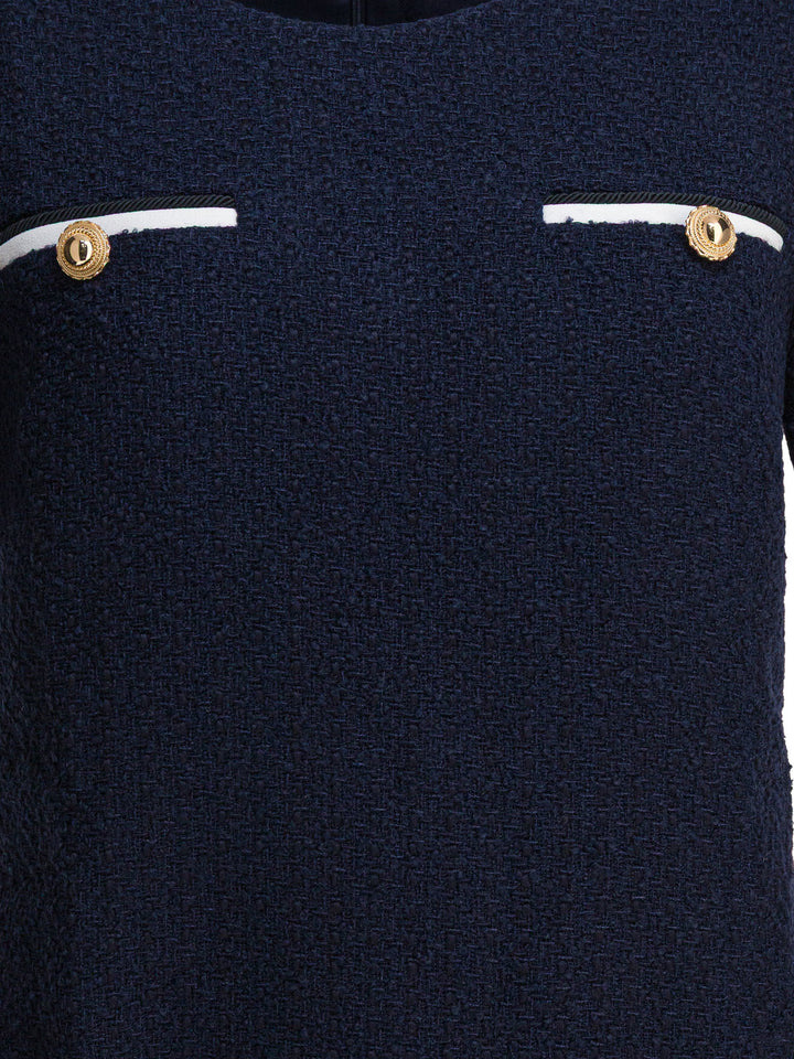 Self-Portrait Bouclé Dress Dresses - Blue | a1587d178842ac9d6c942cb6451d7d9539a19338