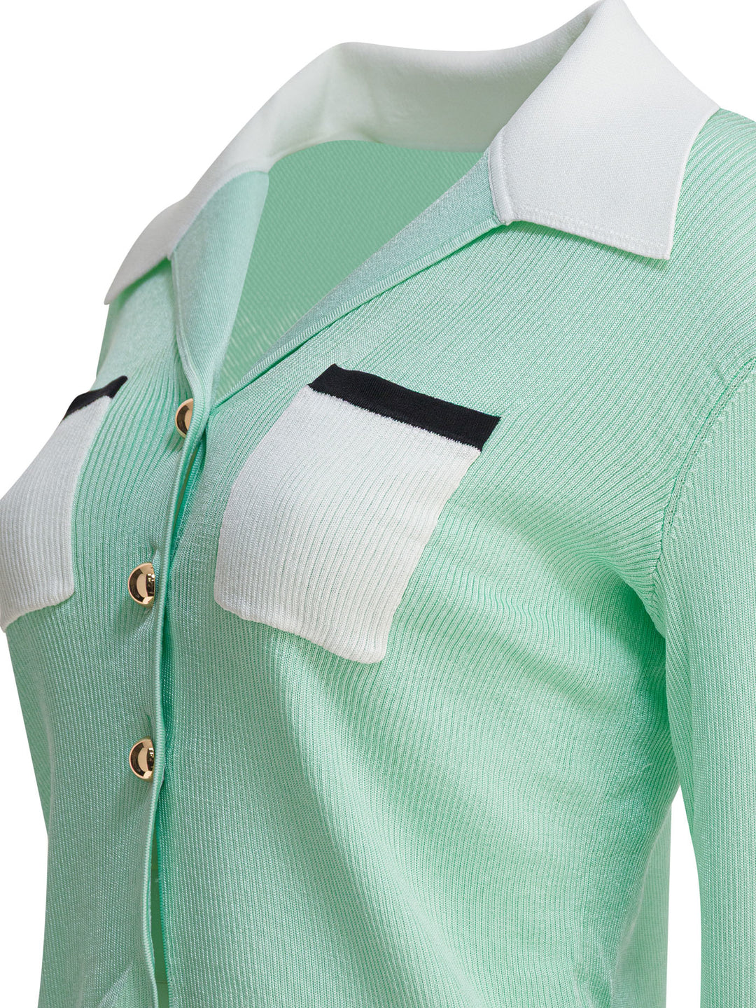 Self-Portrait Ribbed Viscose Peplum Top Tops - Green | 80d52b2b9a11b07bb147df5a03f83cc3c3317e8b