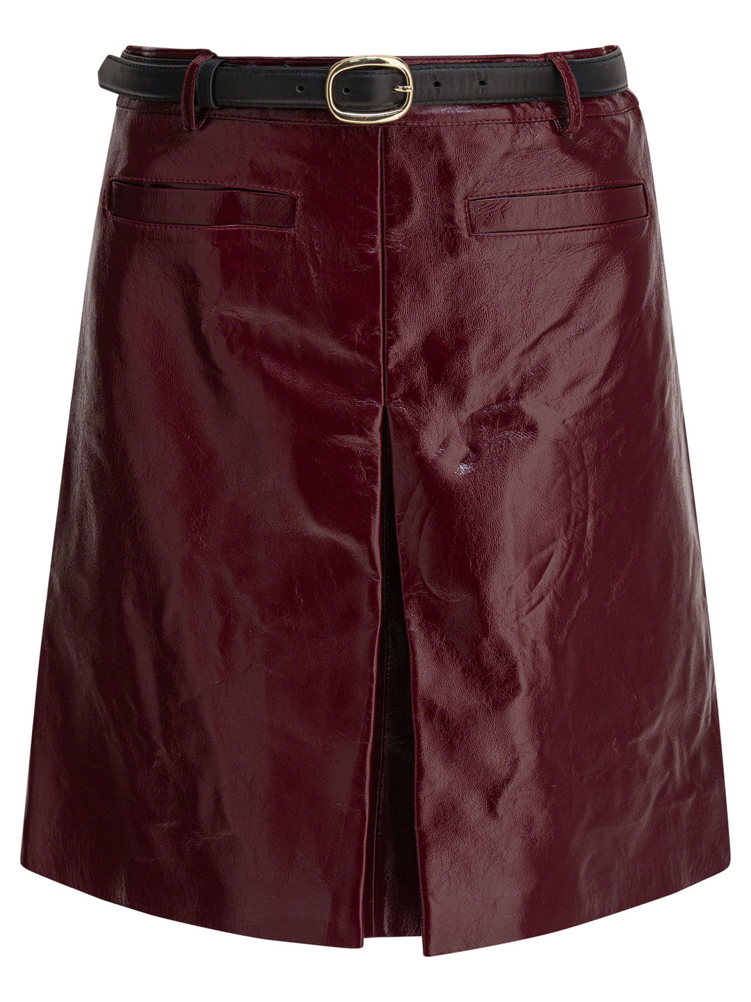 Self-Portrait Leather Miniskirt Skirts - Bordeaux | e1834ad036bcea8ae21a18fca975a17f77387447