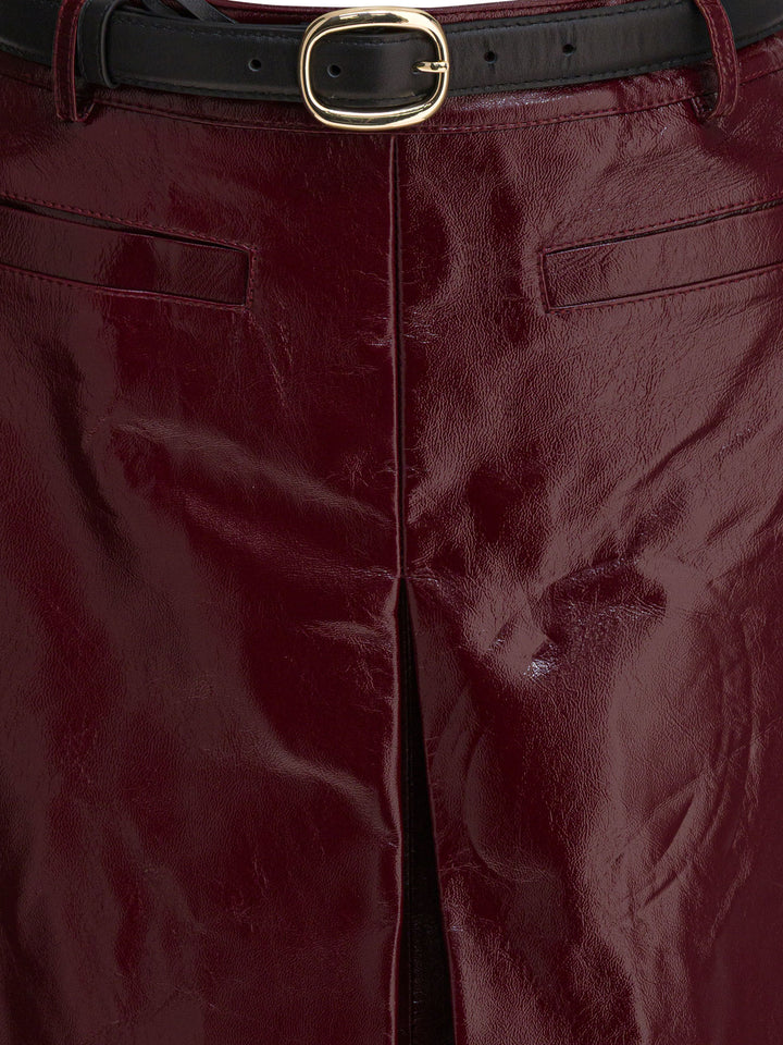 Self-Portrait Leather Miniskirt Skirts - Bordeaux | 1af7f34be094dd556c366359f24e0e372331b3a5