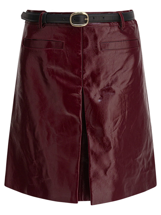 Leather Miniskirt Skirts Bordeaux