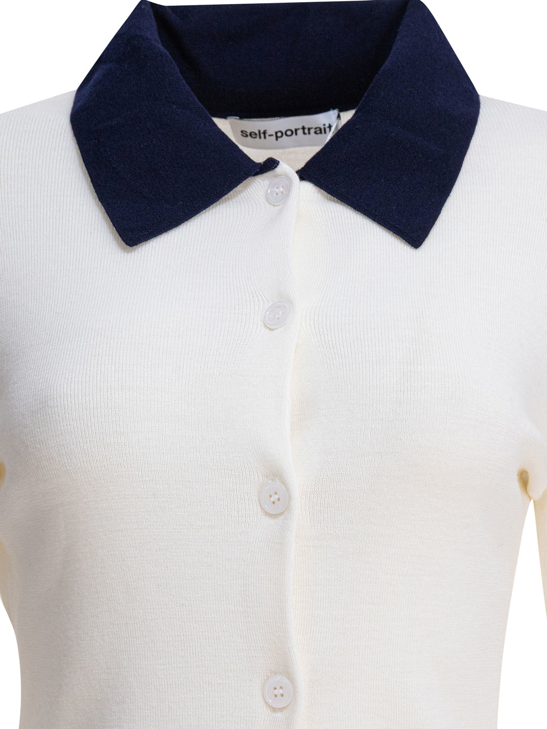 Self-Portrait Merino Wool Cardigan Knitwear - Beige | d8ad427431151d2551173bce4a12d49d098ecf4d