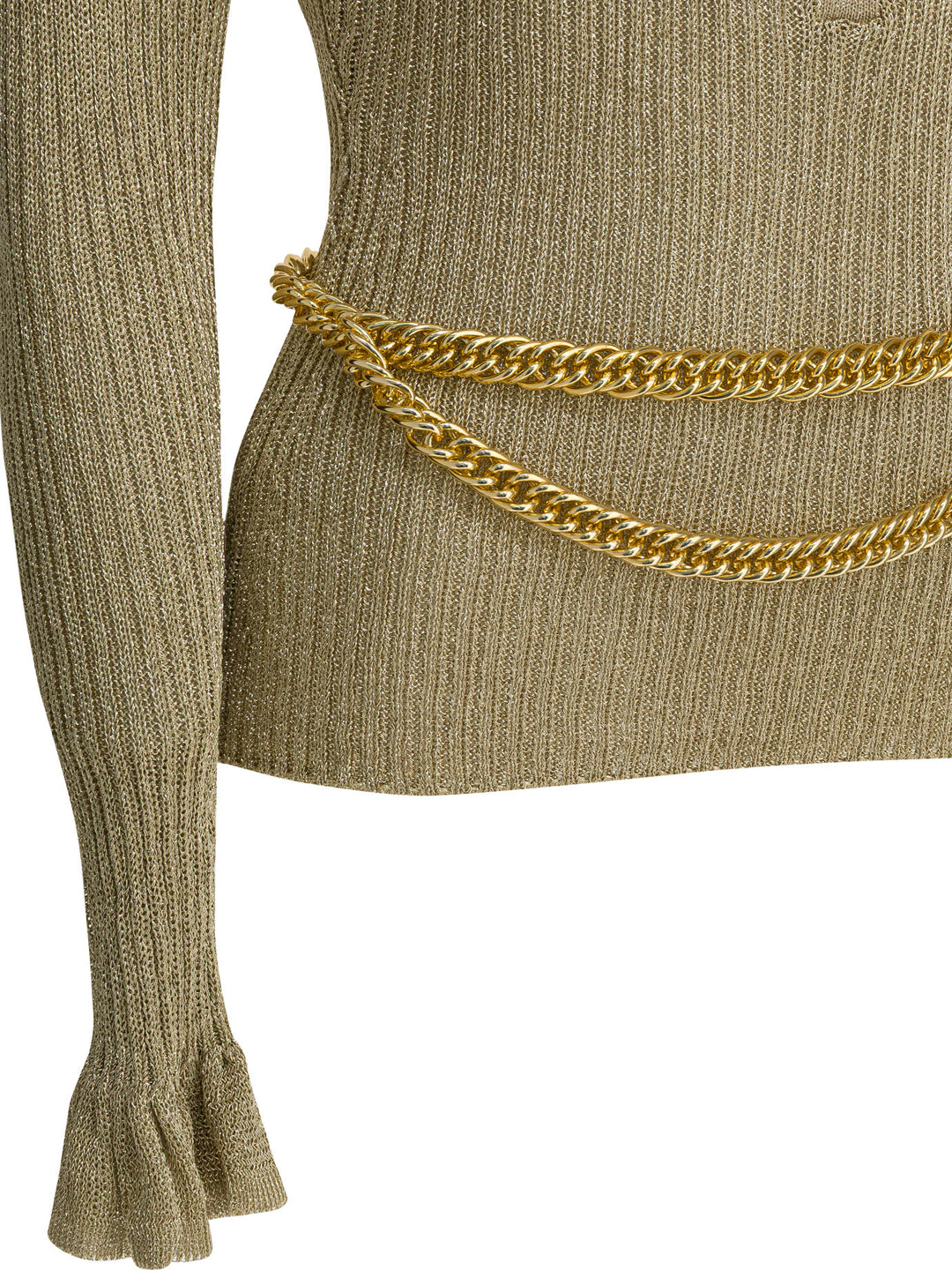 Self-Portrait Serafino T-Shirt With Belt T-shirts - Gold | 82d724ba4773cf8e38d6a672ca921bc72af113f2