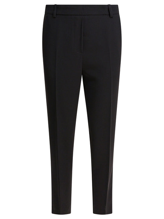 Pants With Elasticized Waist Trousers Black