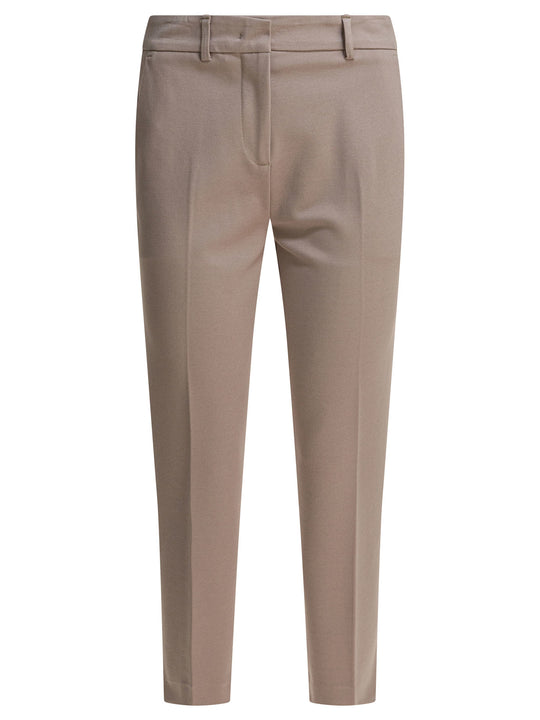Viscose Pants Trousers Beige