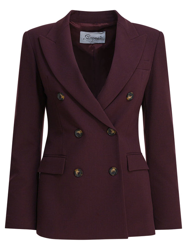 Blazer Double-Breasted Jackets And Coats Bordeaux