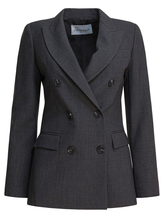Balzer Double-Breasted Jackets And Coats Grey