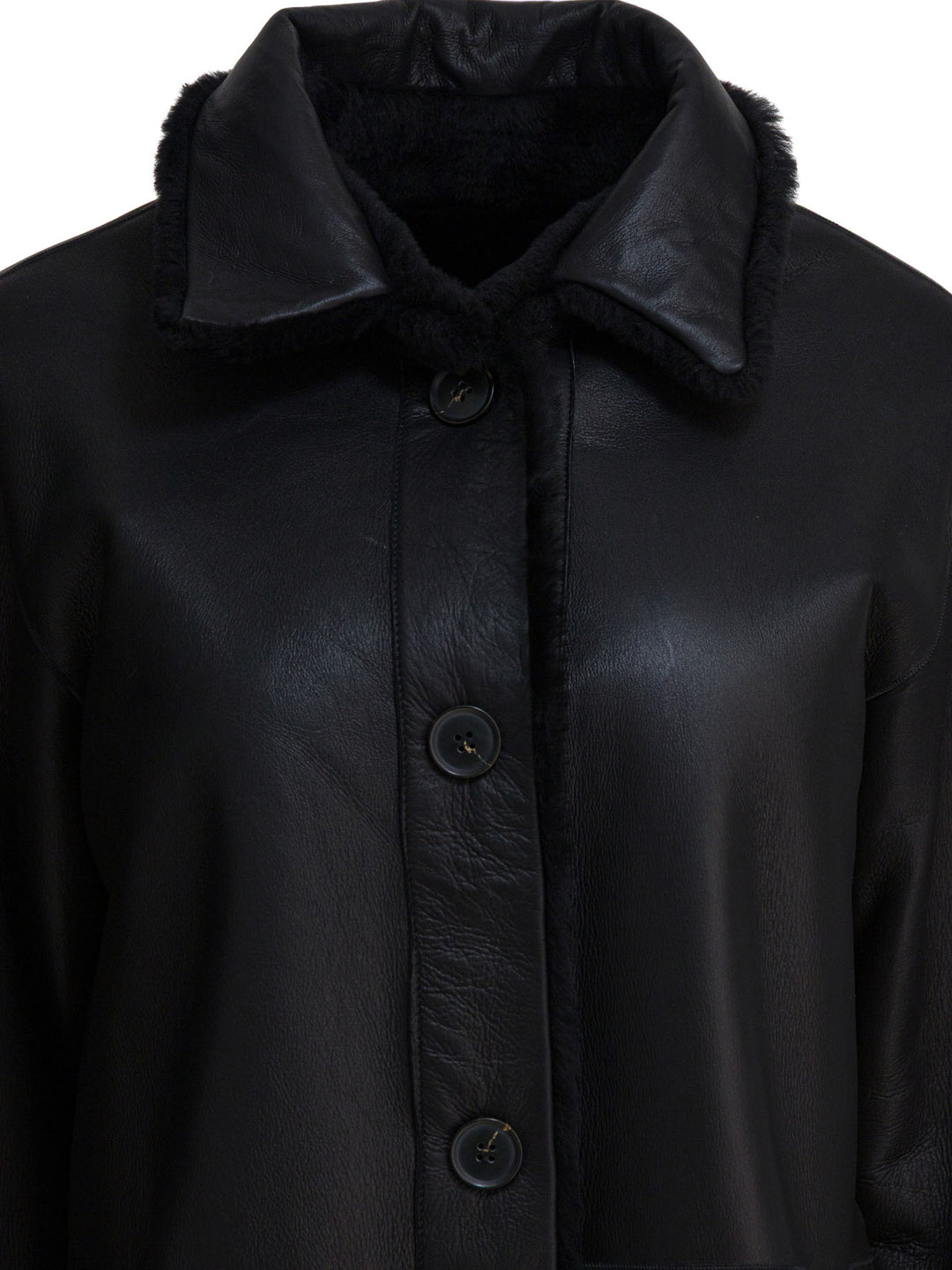 Semper Long Reversible Leather Coat Jackets and Coats - Black | 75e97fe07fc79cfb891c36ec778b06705b815585