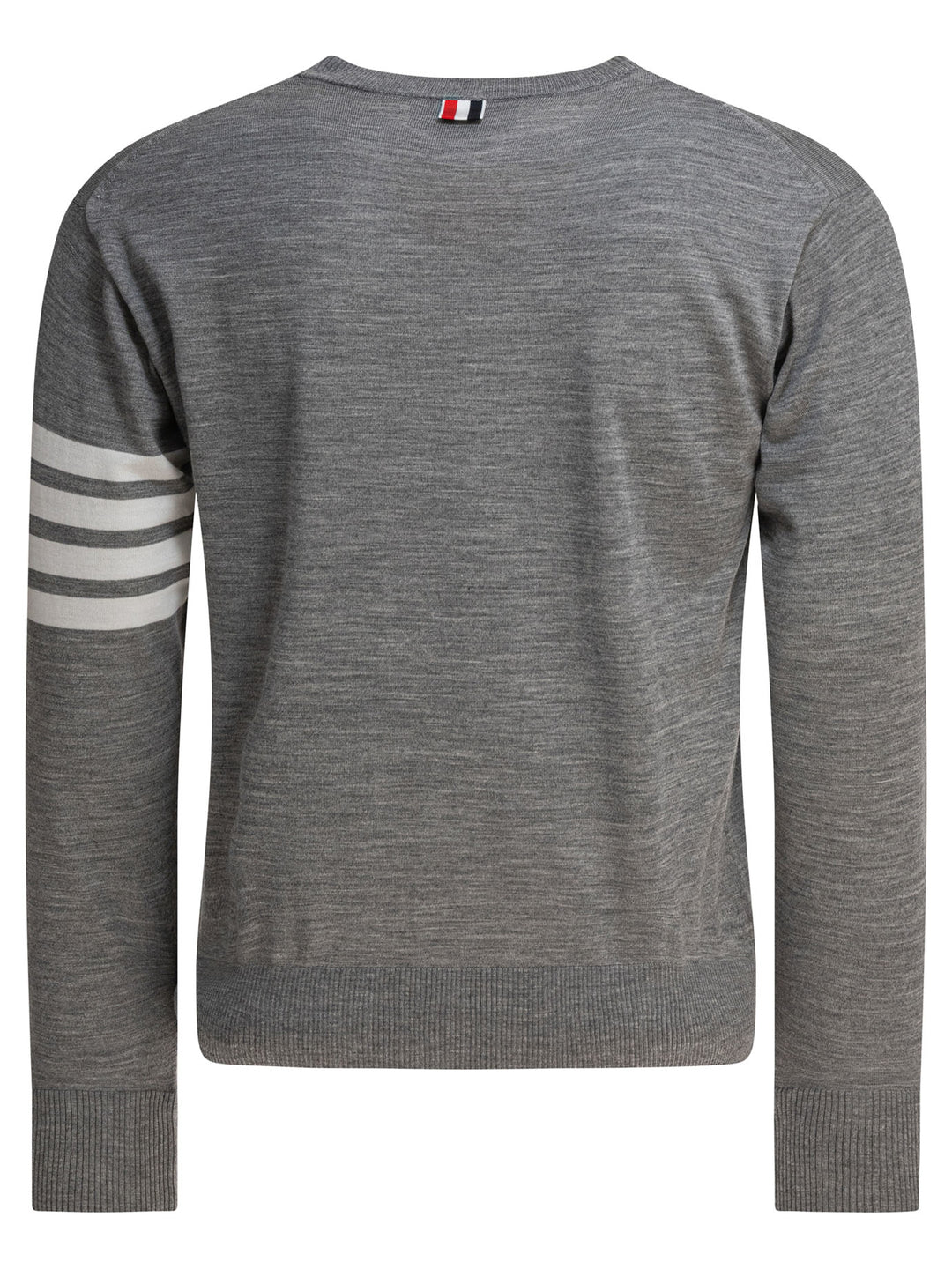 Thom Browne Classic Crewneck Pullover W/ 4 Bar Sleeve In Fine Merino Wool Knitwear - Grey | c39d0504ed9d7eb4f3e9d6455f2ef075d7af24d5