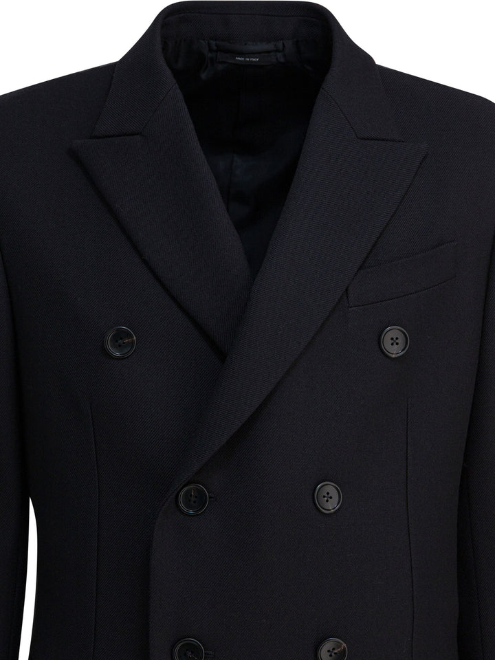 Tom Ford Double-Breasted Wool Jacket Jackets and Coats - Black | 7a31ffff8d9a9175cfcdba008a57aa035dab3e06
