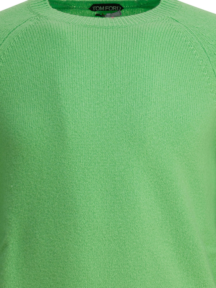 Tom Ford Cashmere Crewneck Sweater Knitwear - Green | 90ff9ba551abb9b956c9cfbdbbc6d9f4b1b3ade1