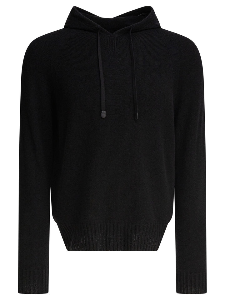 Tom Ford Cashmere Hooded Sweater Knitwear - Black | 11274570478f622a7c84d7259d1c4633718391f0