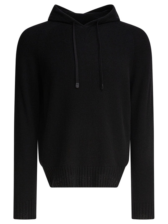 Cashmere Hooded Sweater Knitwear Black
