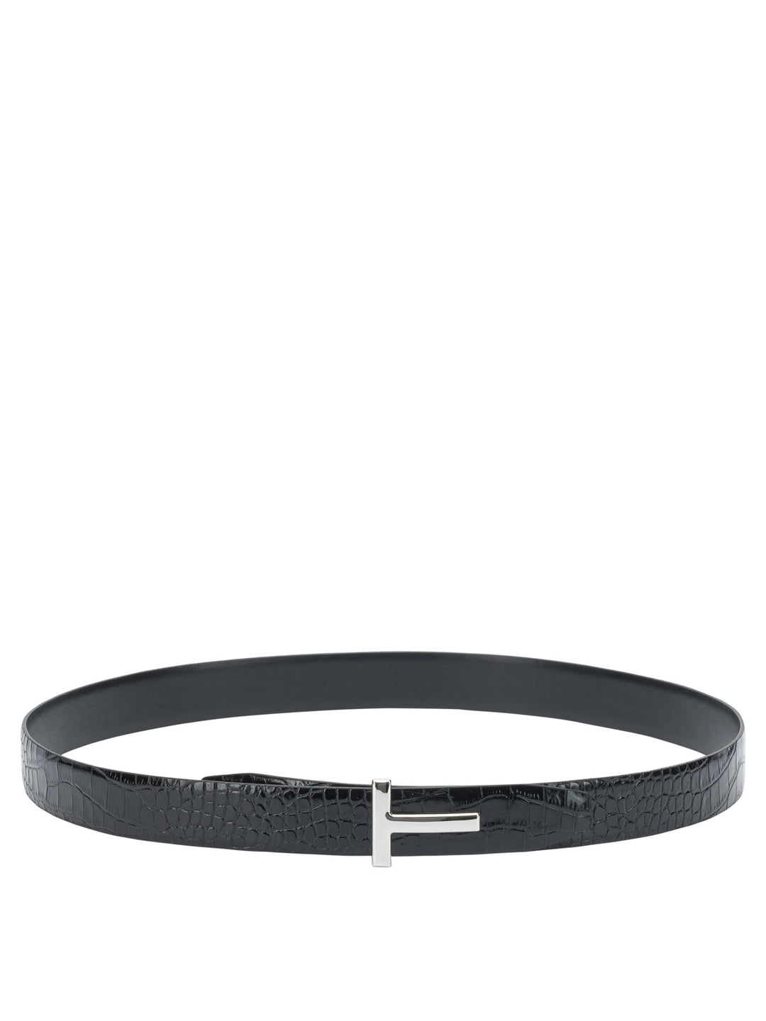 Tom Ford Belt With Crocodile Print Belts - Black | 0f4daedf89a36442e14cf2b008796b631bf2666c