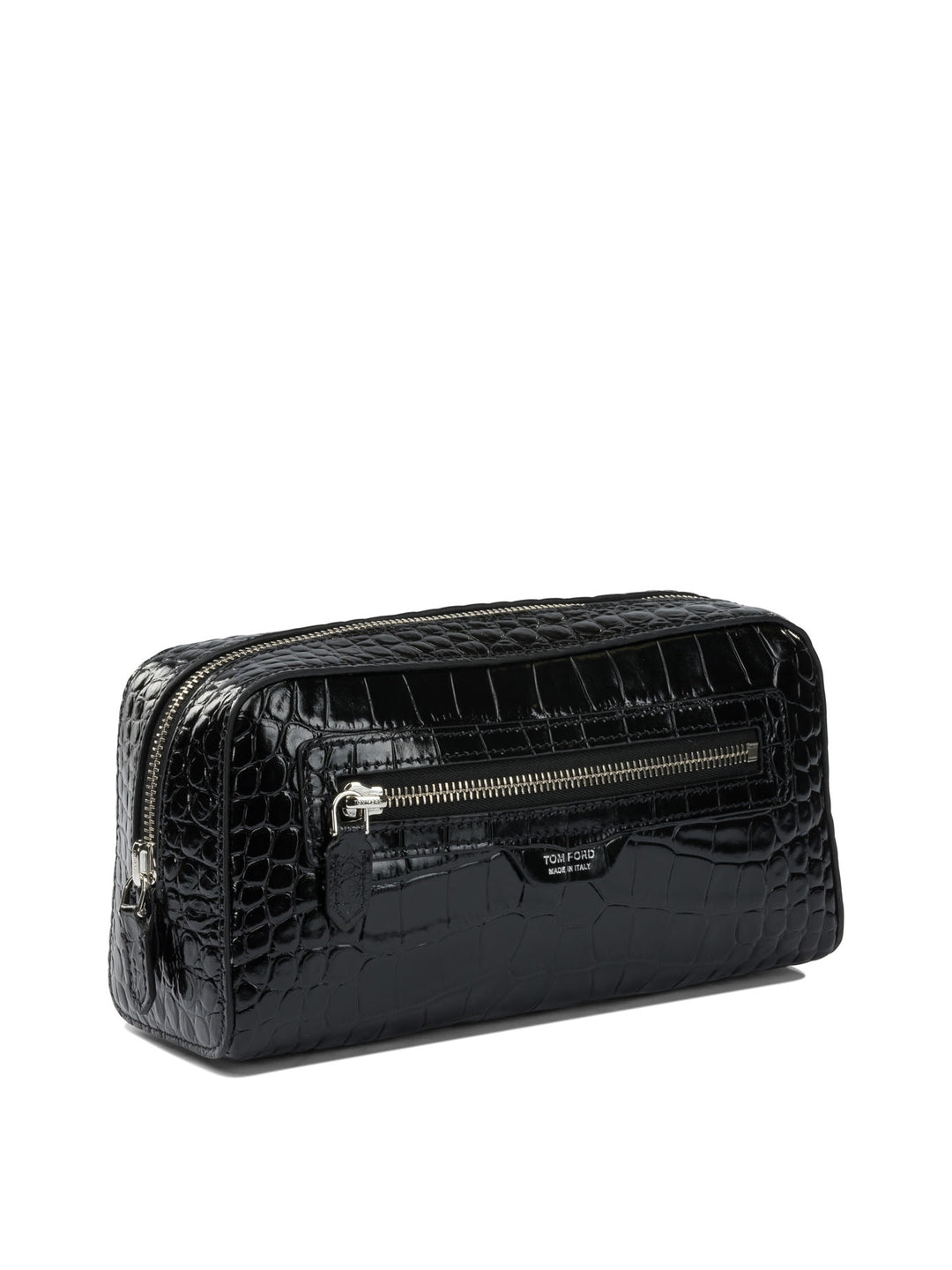 Tom Ford Crocodile Print Leather Beauty Case Clutches - Black | 2218c407dc9bb6acc4c6d1474e895a5208038fb9