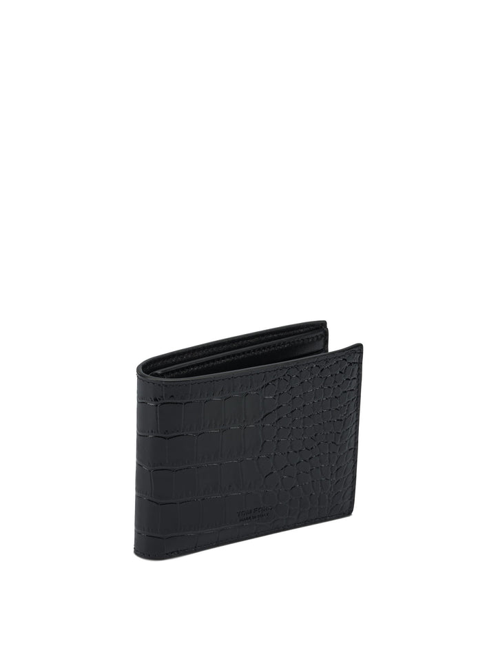 Tom Ford Crocodile Print Leather Wallet Wallets & Card holders - Black | a2089db8e3dc45e431fba3c2800df13ad296e555