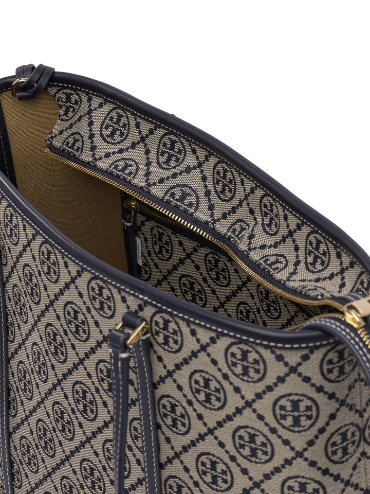 Tory Burch T Monogram Zip Tote Shoulder Bags - Blue | 5403349d603671fc48905be1c598083bdf9b4f78