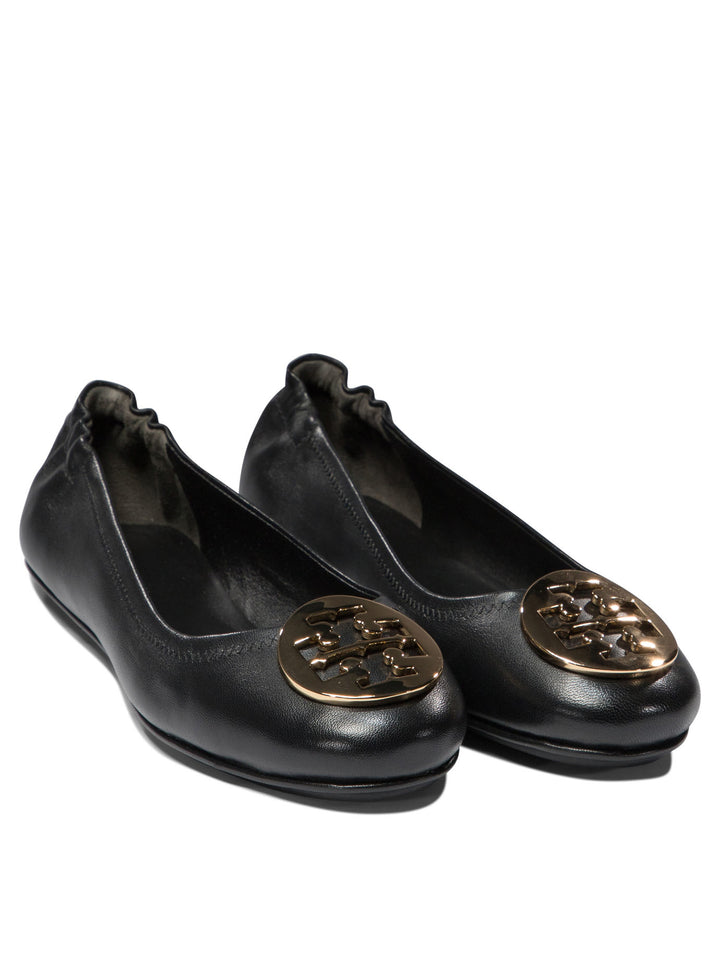 Tory Burch Minnie Travel Ballet With Metal Logo Ballerinas - Black | 2c6b71651e13080b269914be09ec547e6dabd66a