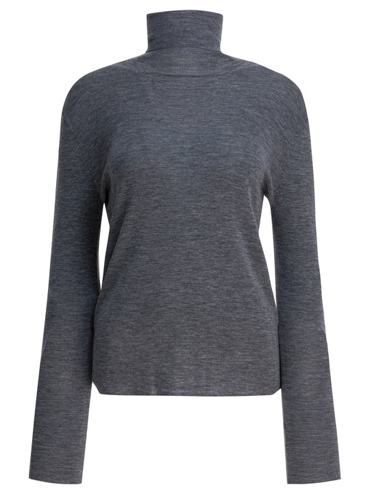 Wool Turtleneck Sweater Knitwear Grey