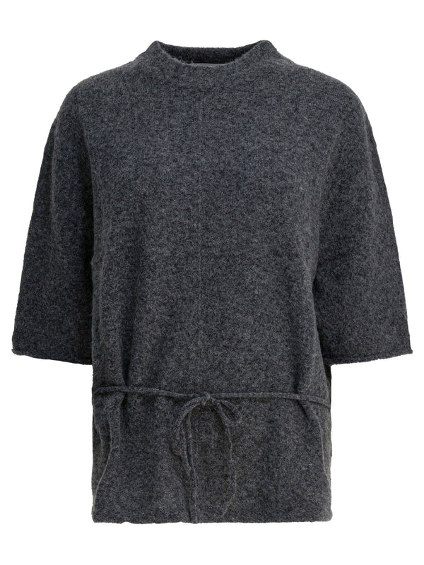 Wool-Blend Crew-Neck Sweater Knitwear Grey