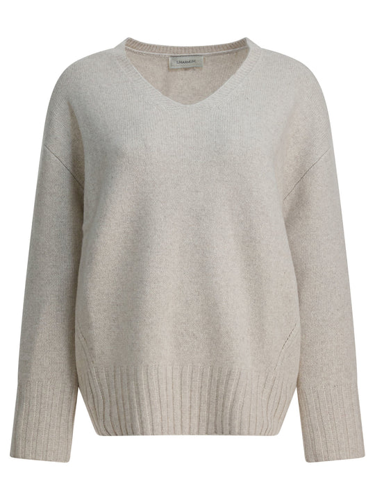 Wool And Cashmere V-Neck Sweater Knitwear White
