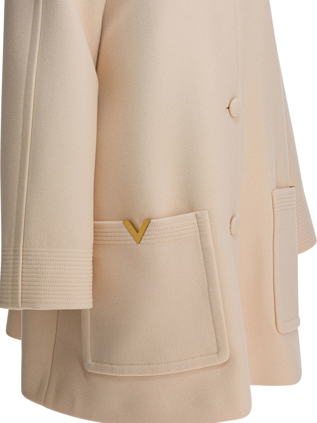 Valentino Virgin Wool Long Coat Jackets and Coats - Beige | 9d700a582455878993a08420fb2fbcabe476add9