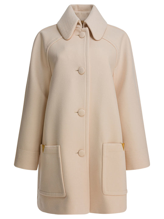 Virgin Wool Long Coat Jackets And Coats Beige