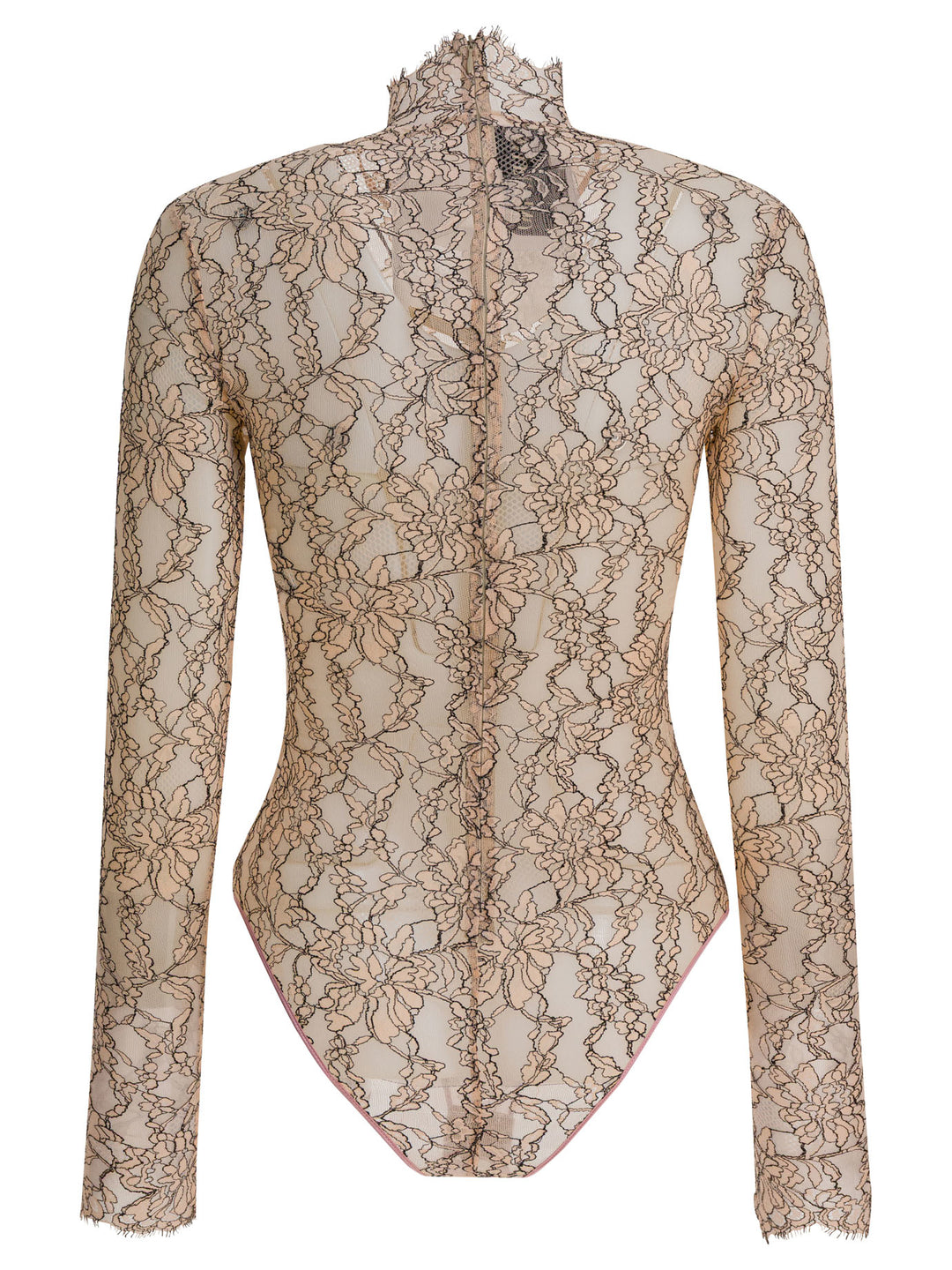 Valentino Floral Lace Bodysuit Tops - Beige | 5fba26b17a660dc99bba1791496353c7726d6782