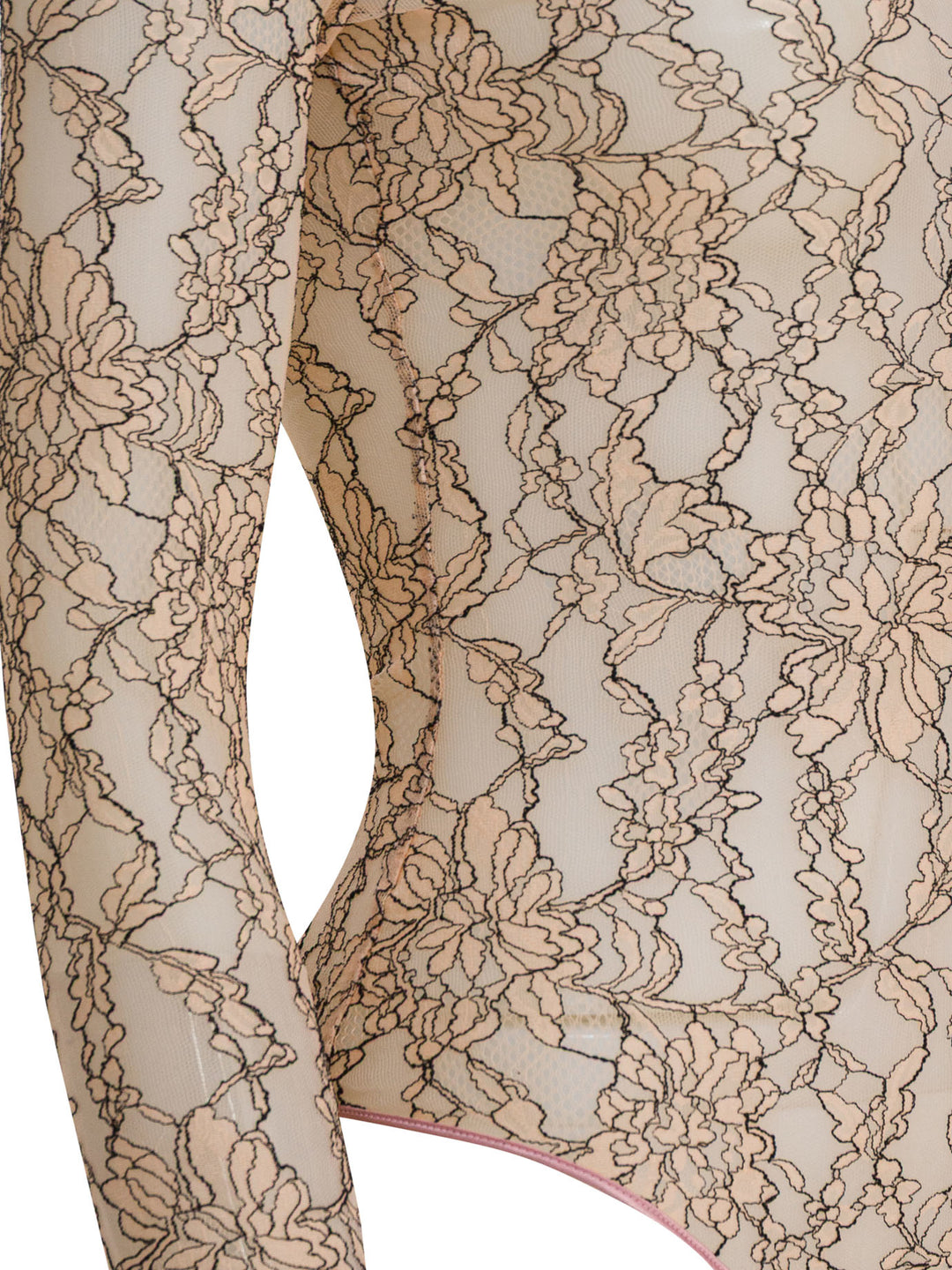 Valentino Floral Lace Bodysuit Tops - Beige | 0c51eaac47d142744ab2204cea9cf33949af1291